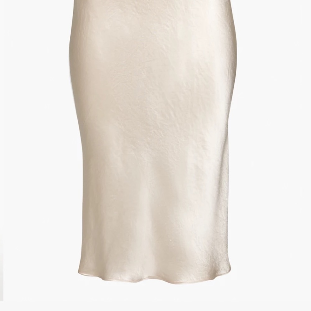 Aritzia midi slip skirt cream